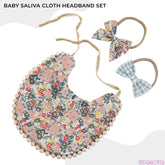 Washable and Lightweight Baby Feeding Bib and Bow (Green)